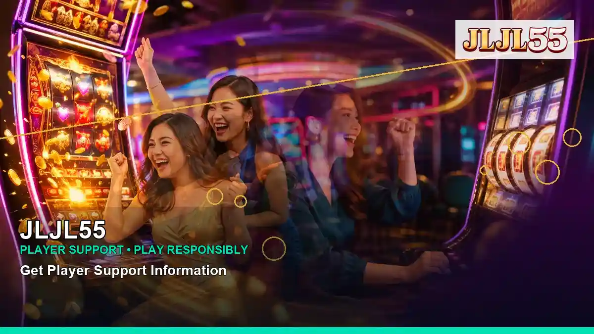 JLJL55 luxury online slot games featuring an adult Filipina casino host with a panoramic reel composition